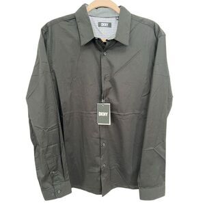 DKNY Men's Long Sleeve Black Dress Shirt Size‎ L Formal Wear